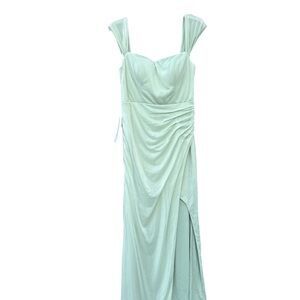 Azazie Strapless Light Green Dress
